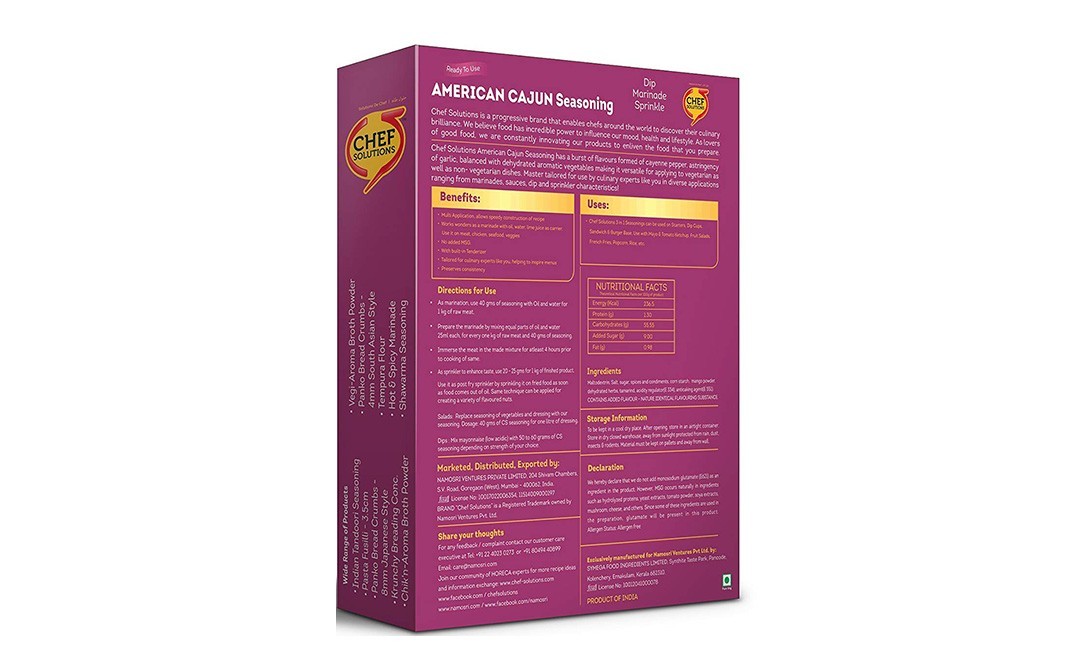 Chef Solutions American Cajun Seasoning   Box  250 grams